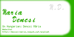maria dencsi business card